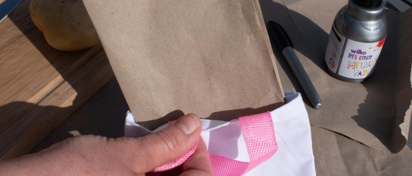 Slip some paper inside the bag