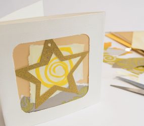 cut out gold star abstract collage