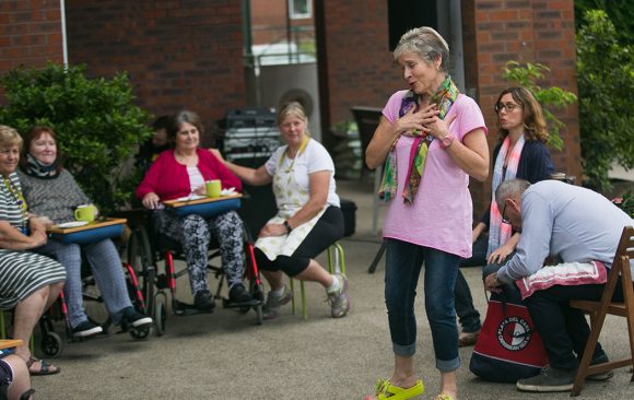 Audience watching performer
