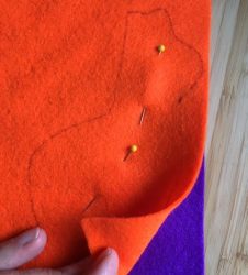 pin two layers of felt together