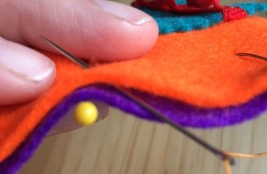insert the needle along the edge
