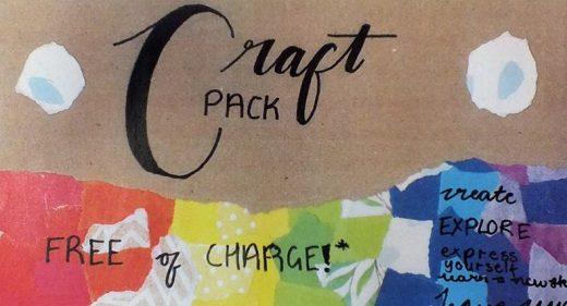 Collaged craft pack cover designed by work experience student