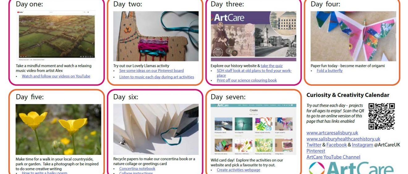 thumbnail images of creative calendar activities