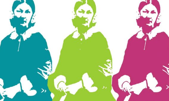 cut out one colour portraits of Florence Nightingale