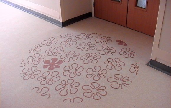 flower outline floor design